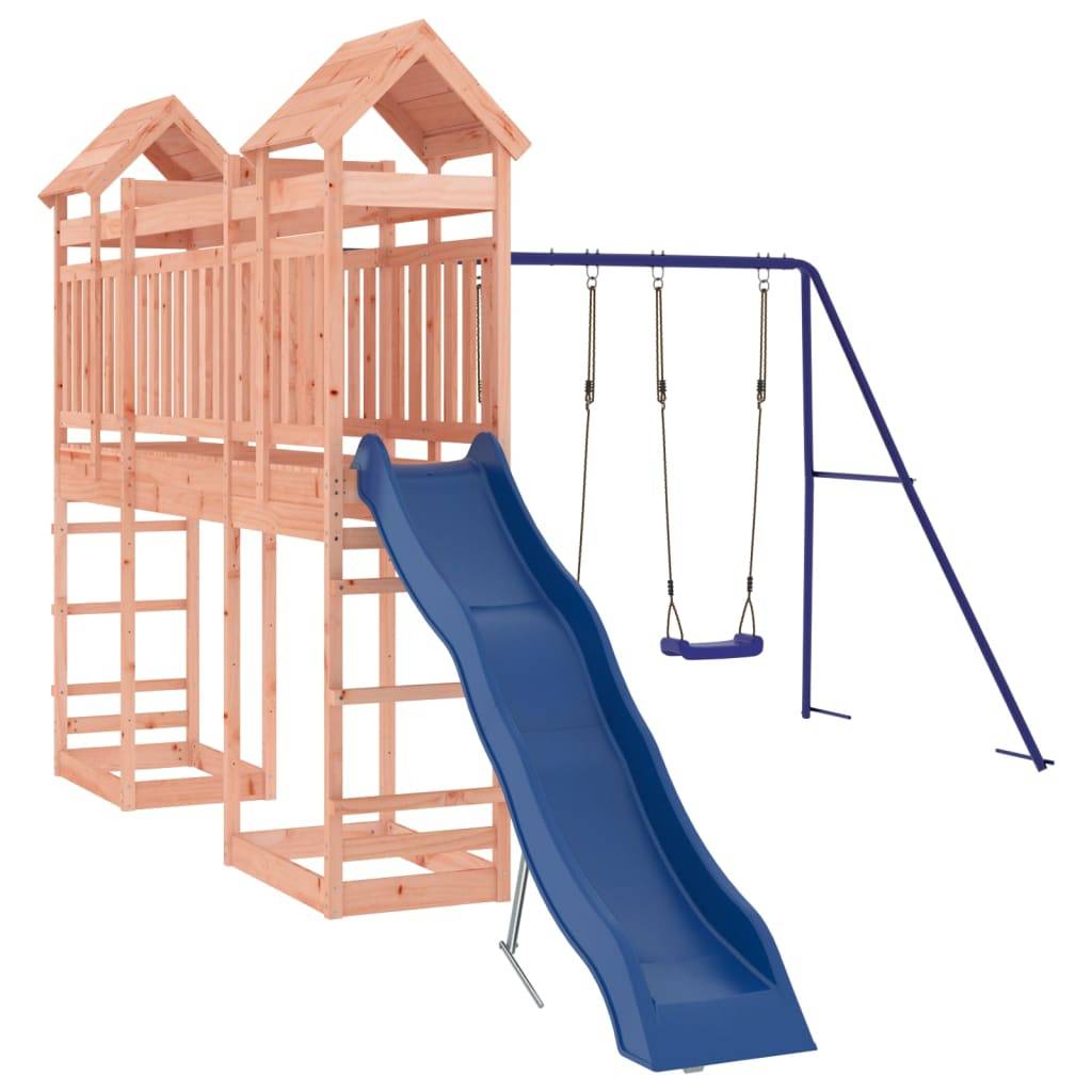 Helloshop26 - Aire de jeux d'extérieur balançoires toboggan portiques robuste jeux jardin bois massif de douglas - Image 1
