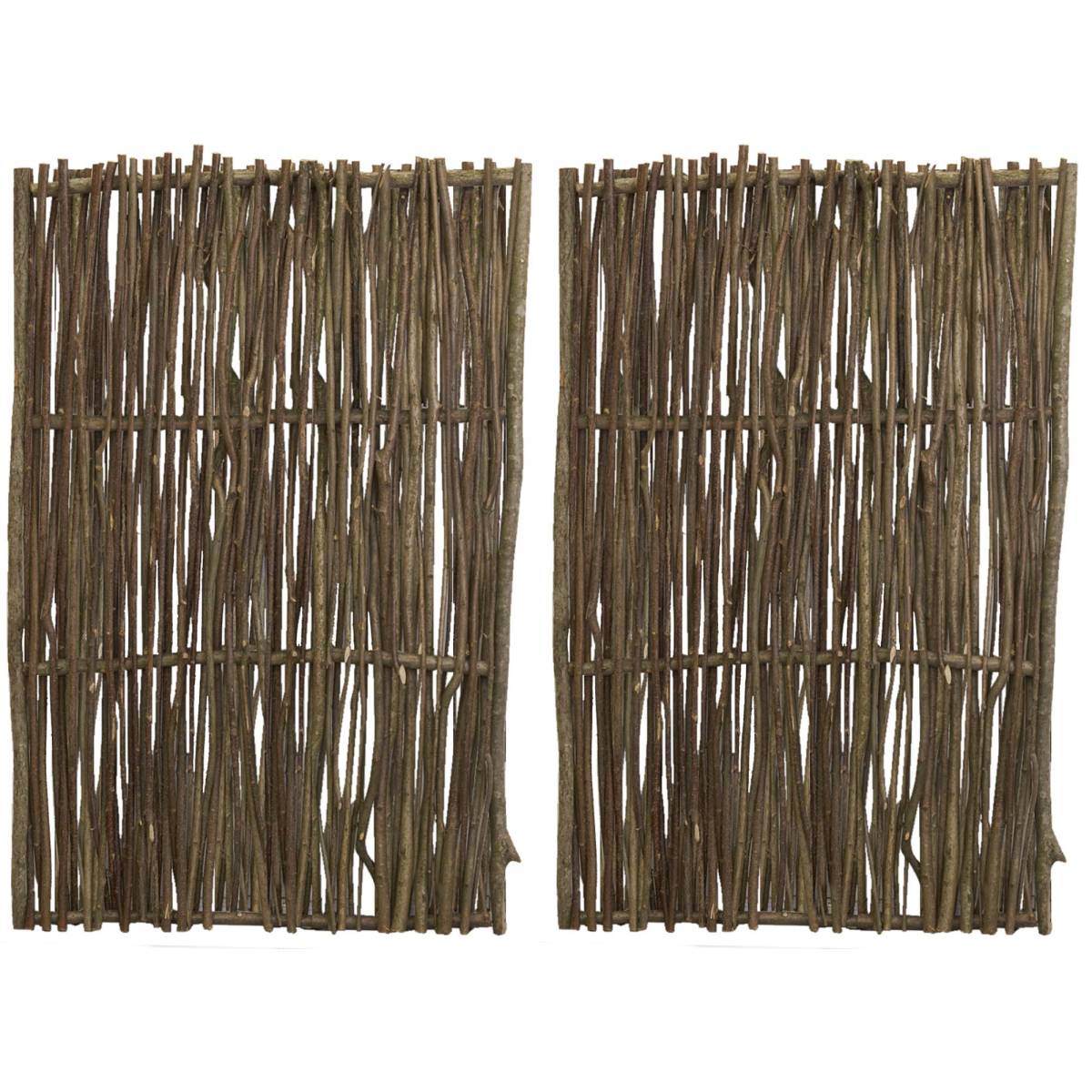 Aubry Gaspard - Claustra en noisetier brut Lot de 2 - Image 1