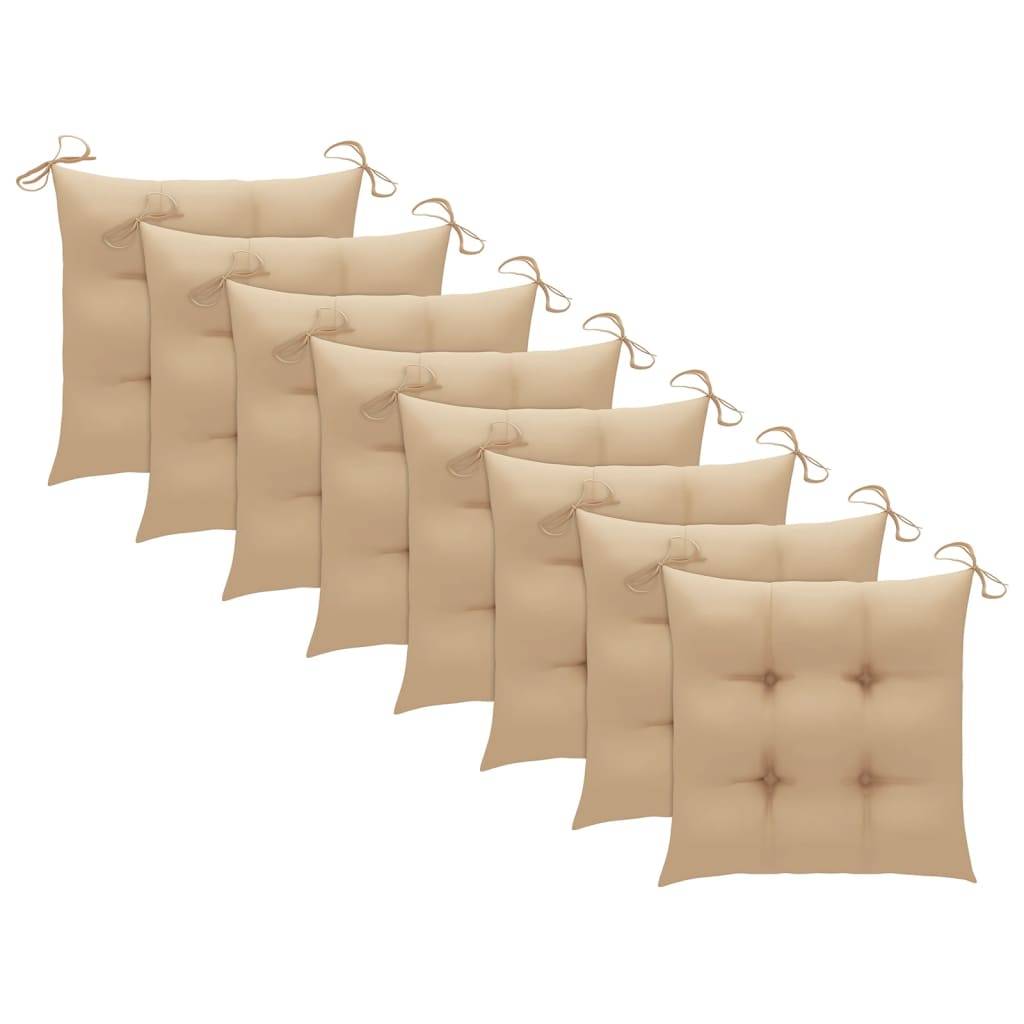 Lot de 8 chaises de jardin pliables bois d'acacia beige 48.5 x 57 x 91 cm - PANGIVO - Image 9