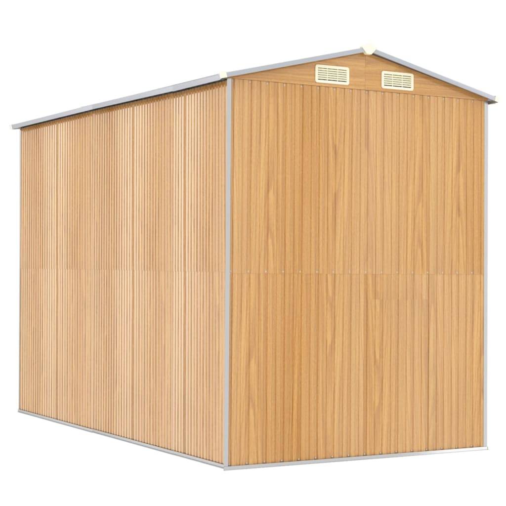 Vidaxl - Abri de jardin Marron clair 192x274x223 cm Métal galvanisé 5.3m² vidaXL 3147472 - Image 7