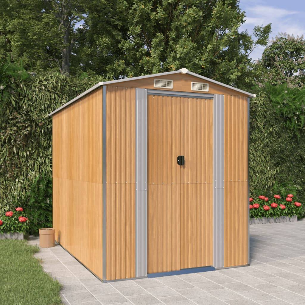 Vidaxl - Abri de jardin Marron clair 192x274x223 cm Métal galvanisé 5.3m² vidaXL 3147472 - Image 1