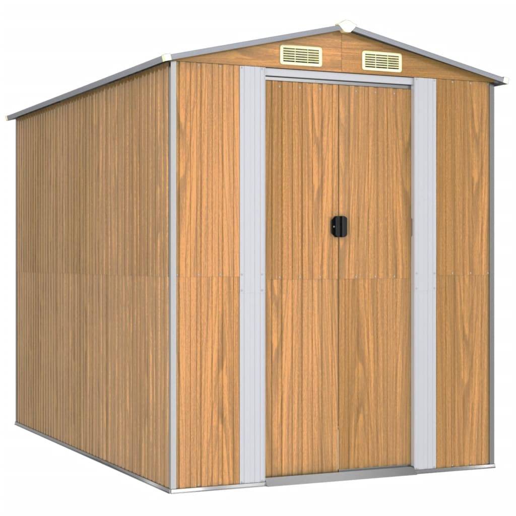 Vidaxl - Abri de jardin Marron clair 192x274x223 cm Métal galvanisé 5.3m² vidaXL 3147472 - Image 2