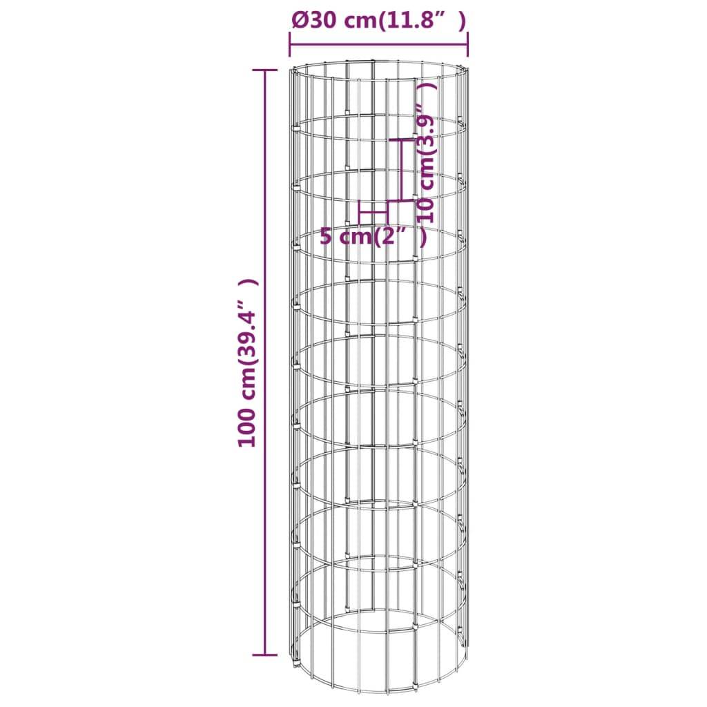 PANGIVO - Poteau à gabion circulaire acier galvanisé Ø30 x 100 cm - PANGIVO - Image 6