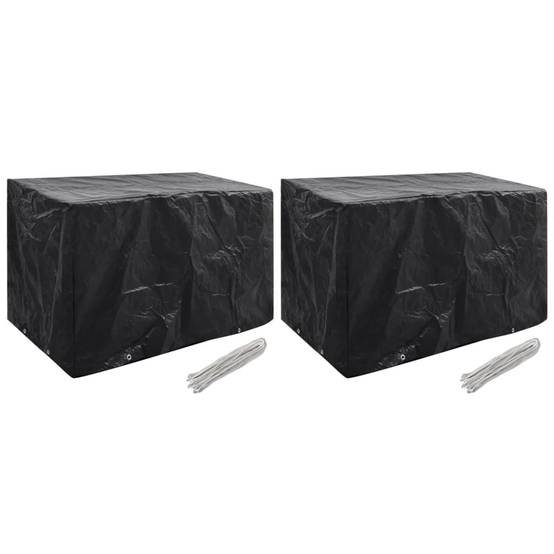 Lot de 2 Bâches de Protection PE pour Banc ou Petite Table de Jardin Noir 140x70x90 cm – ComfortXL Outdoor Living - Image 1