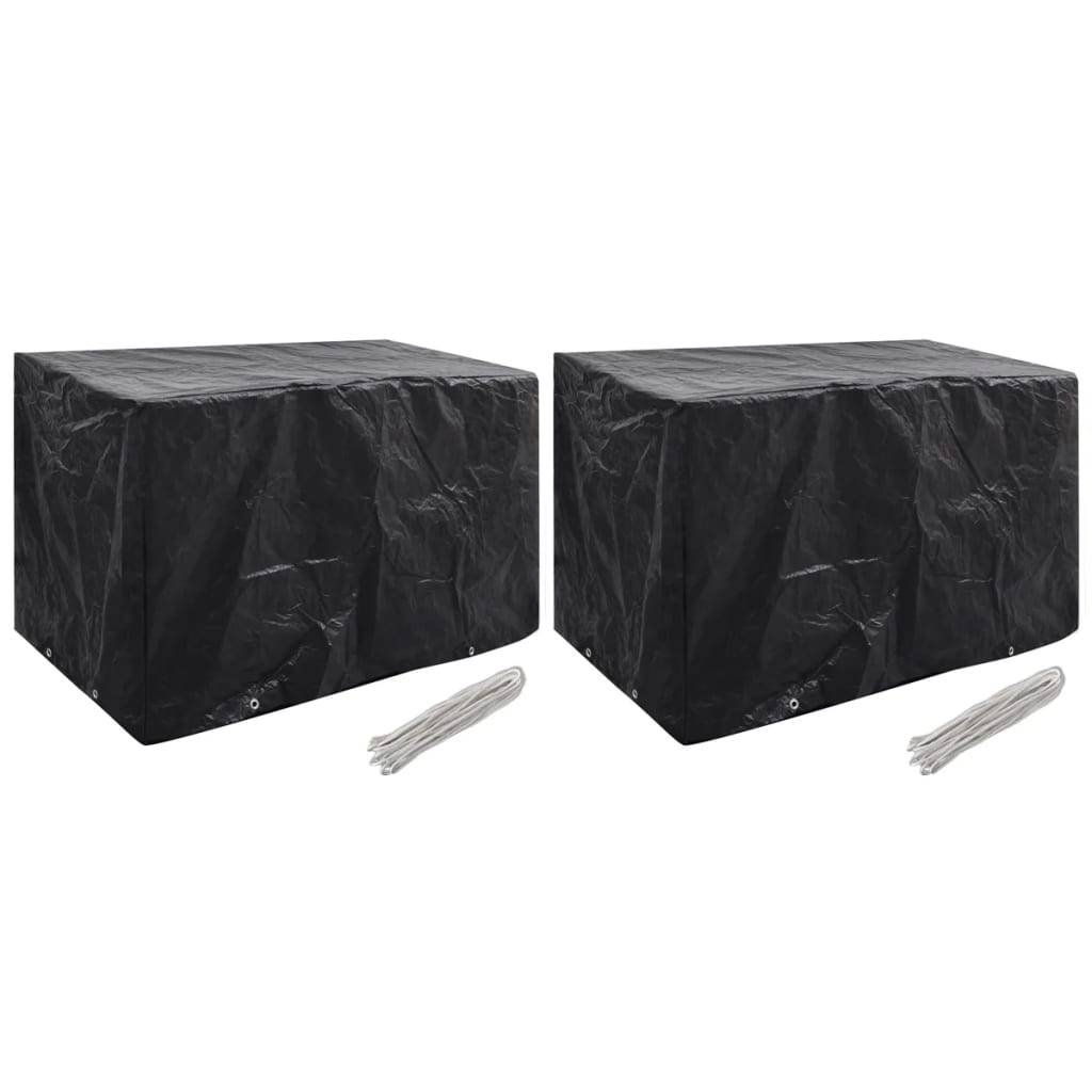 Lot de 2 Bâches de Protection PE pour Banc ou Petite Table de Jardin Noir 140x70x90 cm – ComfortXL Outdoor Living - Image 1