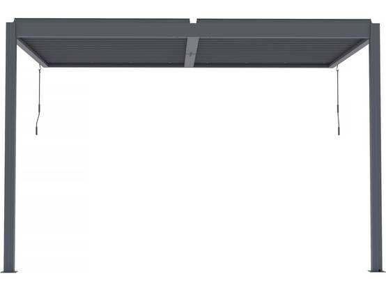 Habitat Et Jardin - Pergola Bioclimatique Adossée Avec Led "windsor" - 3 X 4 M - Anthracite -habitat Et Jardin - Image 1