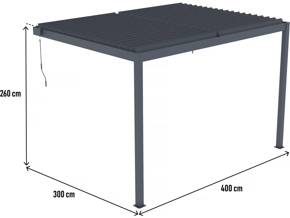 Pergola Bioclimatique Adossée Avec Led "windsor" - 3 X 4 M - Anthracite -habitat Et Jardin - Image 3