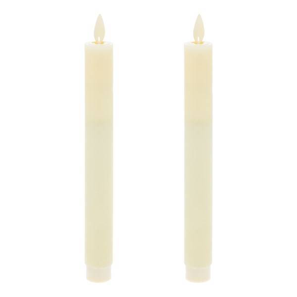 Lotti - Jeu de 2 chandelles lumineuses à piles en cire ivoire flamme en mouvement 23cm LED blanc chaud Lotti - Image 8