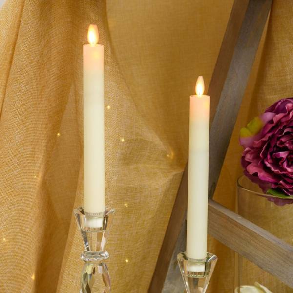 Lotti - Jeu de 2 chandelles lumineuses à piles en cire ivoire flamme en mouvement 23cm LED blanc chaud Lotti - Image 4