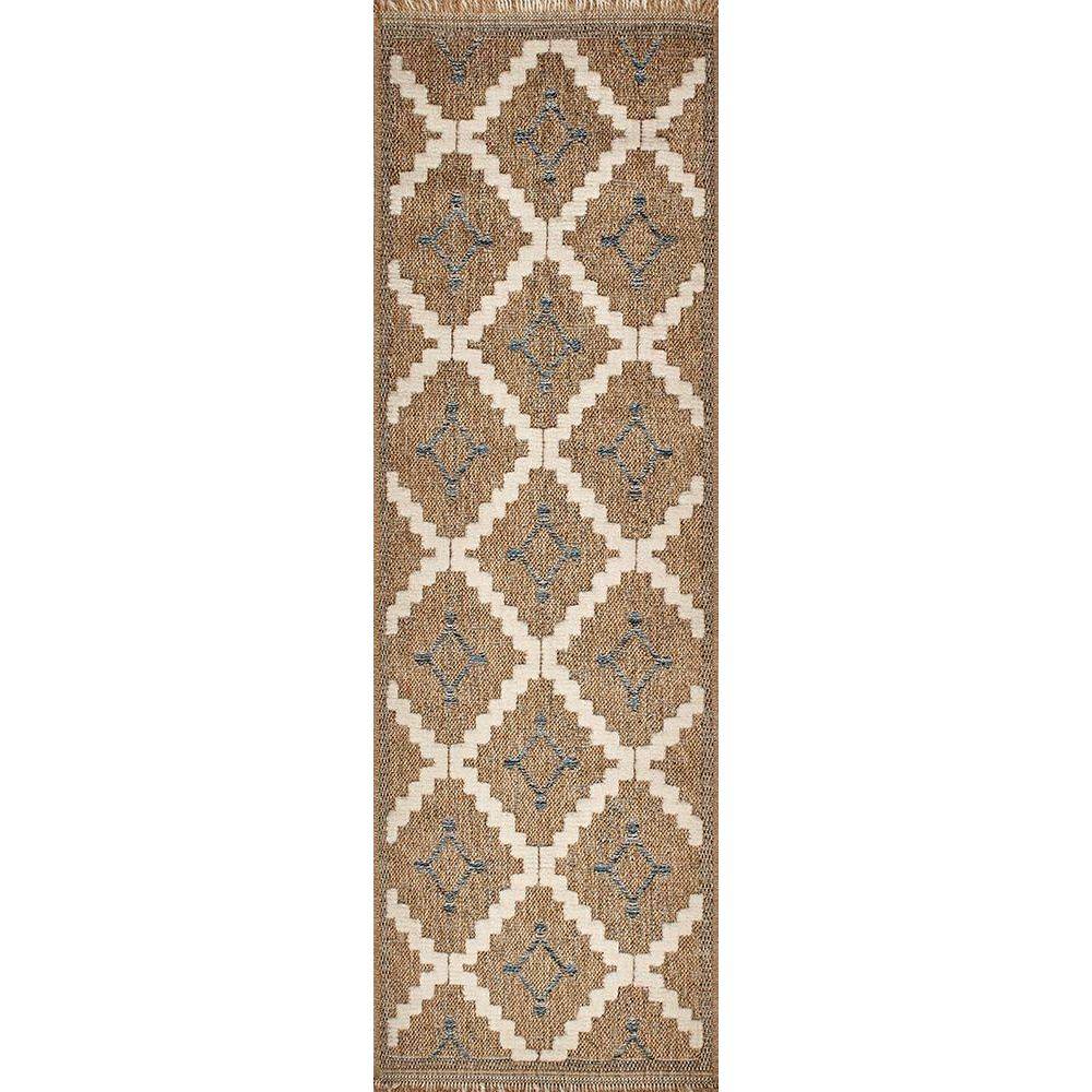 Jardindeco - Tapis intérieur extérieur aspect jute bleu Tijuana 9041 180 x 67 cm - Image 4
