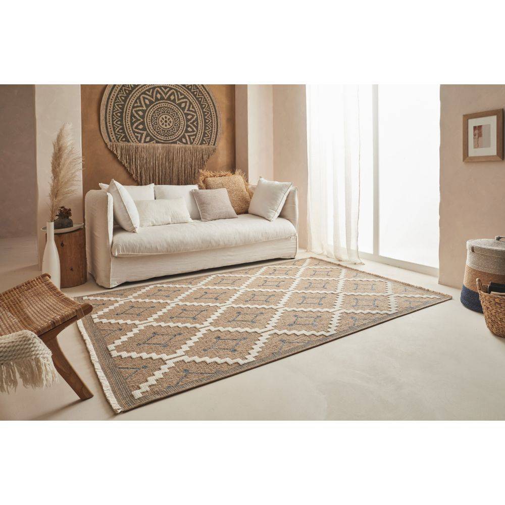 Jardindeco - Tapis intérieur extérieur aspect jute bleu Tijuana 9041 180 x 67 cm - Image 2