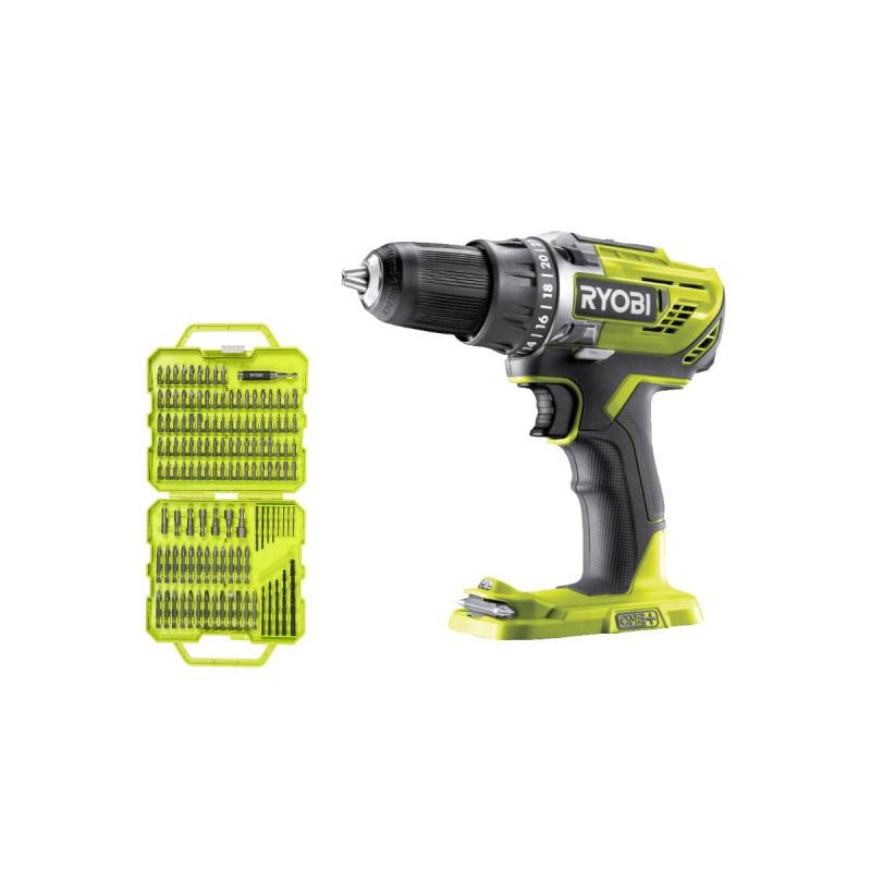 Ryobi - Pack RYOBI - Perceuse-visseuse R18DD3-0 - 18V One+ sans batterie ni chargeur - Coffret 127 accessoires de vissage perçage RAK127DDSD - Image 1