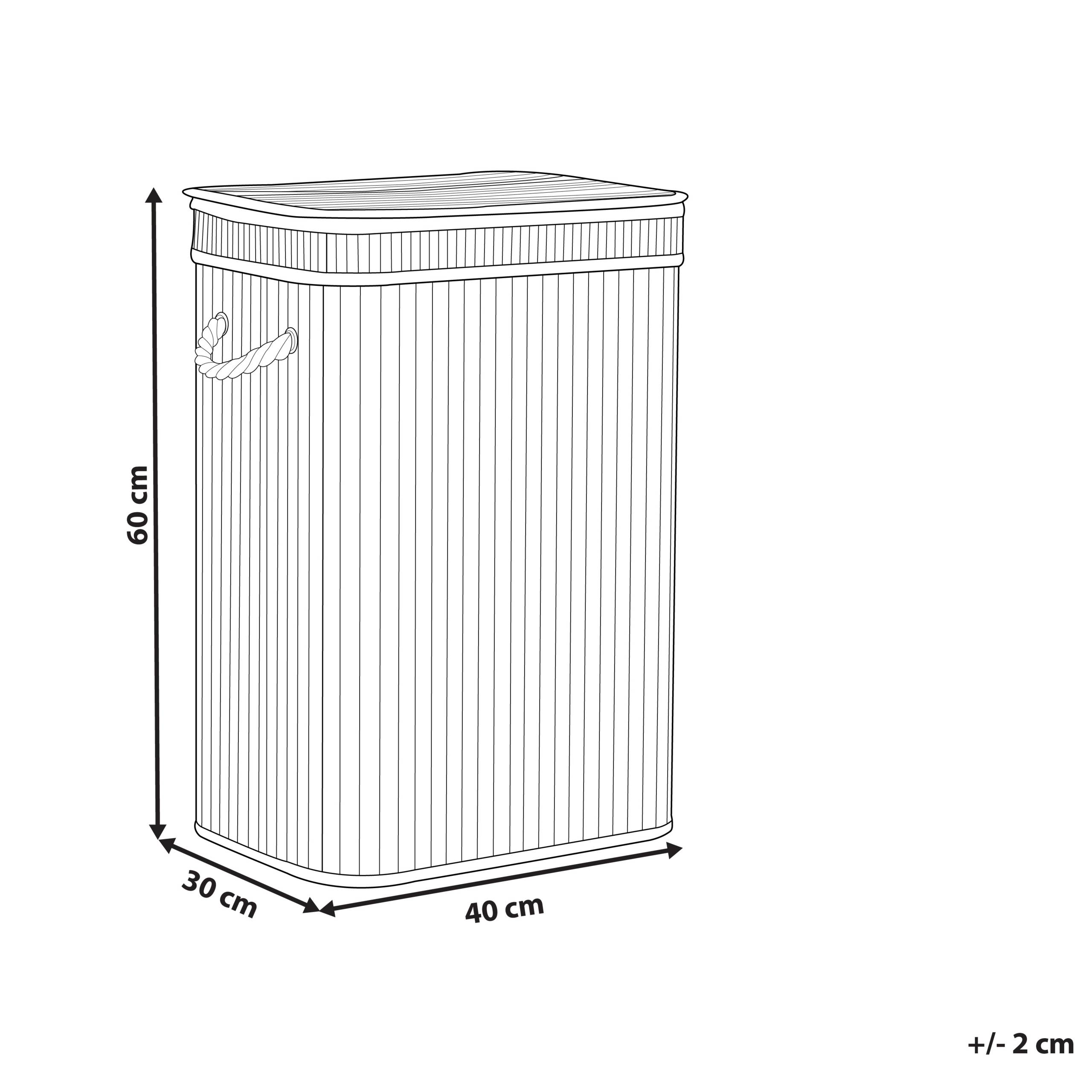 Panier Blanc en Bambou Coton et Viscose 60 cm avec Couvercle Corbeille à Linge Rectangle à Anses Rangement Spacieux Pratique et Fonctionnel - Image 3