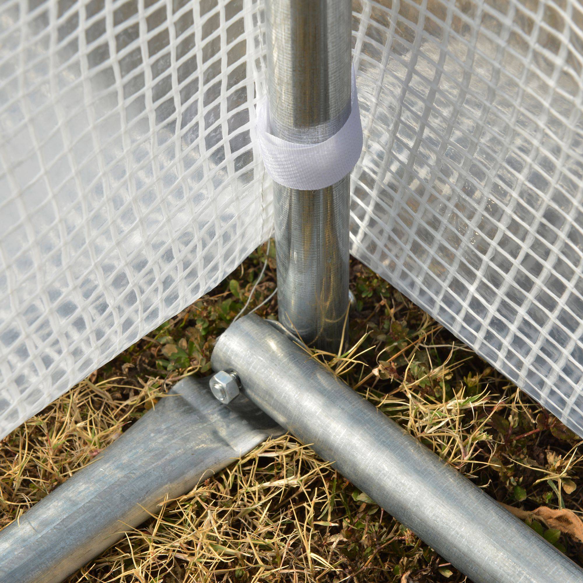 Sans Marque - Serre de jardin serre tunnel 12 m² avec porte, parois latérales enroulables 8 fenêtres acier PE 4 x 3 x 2 m blanc - Image 10