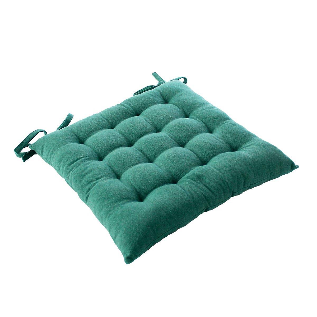 Enjoy Home - Galette de Chaise Piquée "Cambria" 38x38cm Vert Jade - Image 1