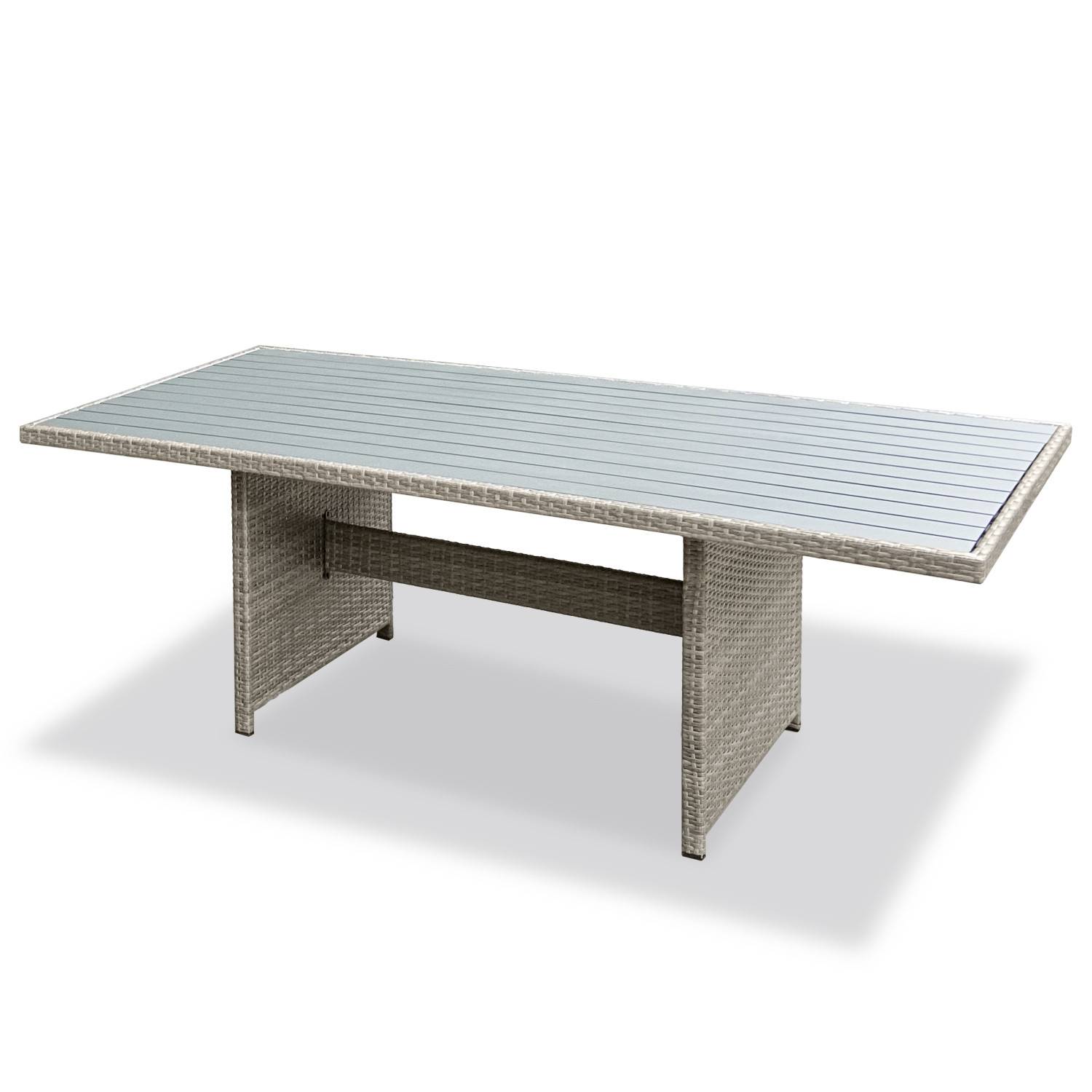 Avril Paris - 8 Places - Ensemble encastrable salon table de jardin aluminium et acier, housse de protection- Gris - CABOURG - Image 2