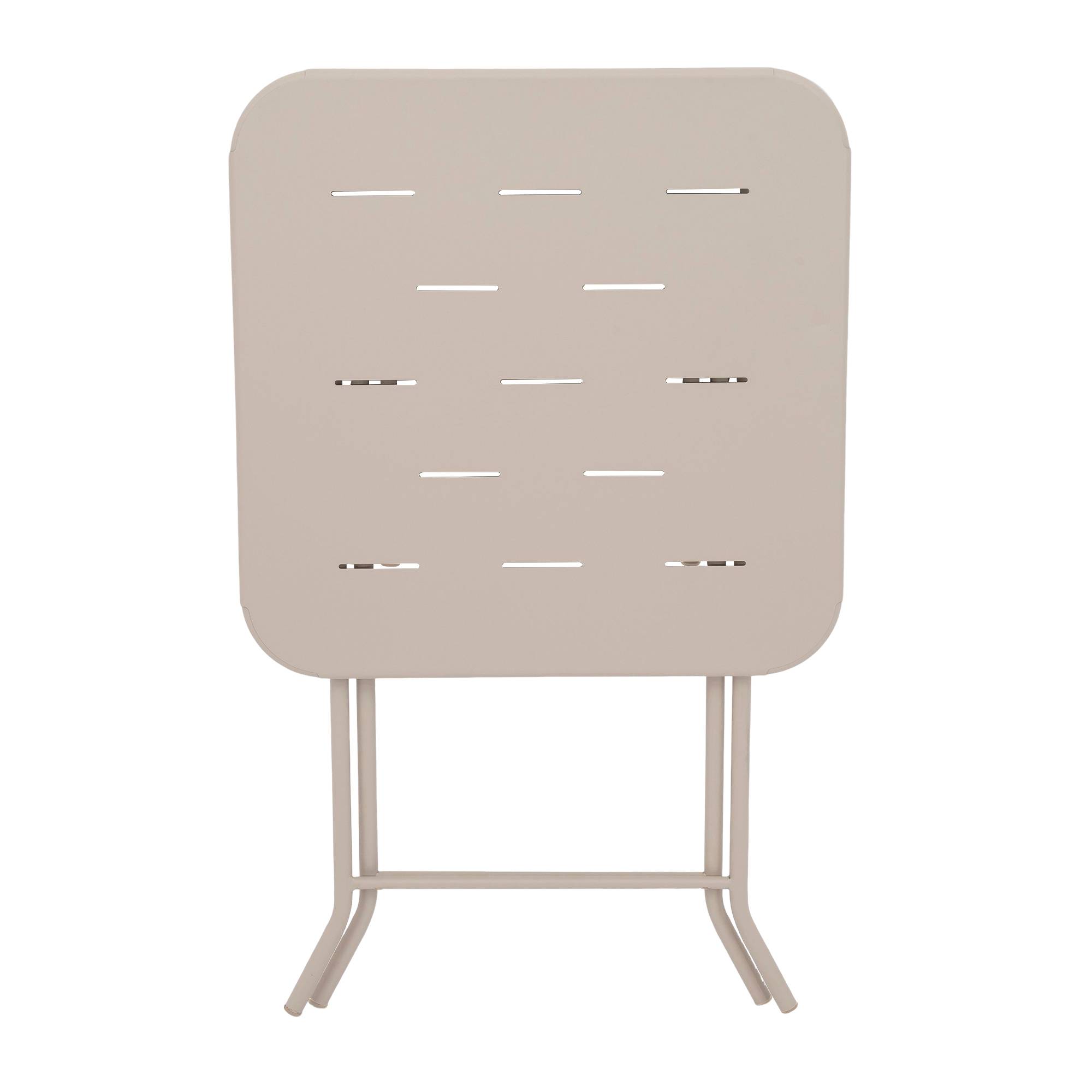 Ensemble table et chaise de jardin avec 1 Table et 2 Chaises pliantes Acier Beige - Image 7