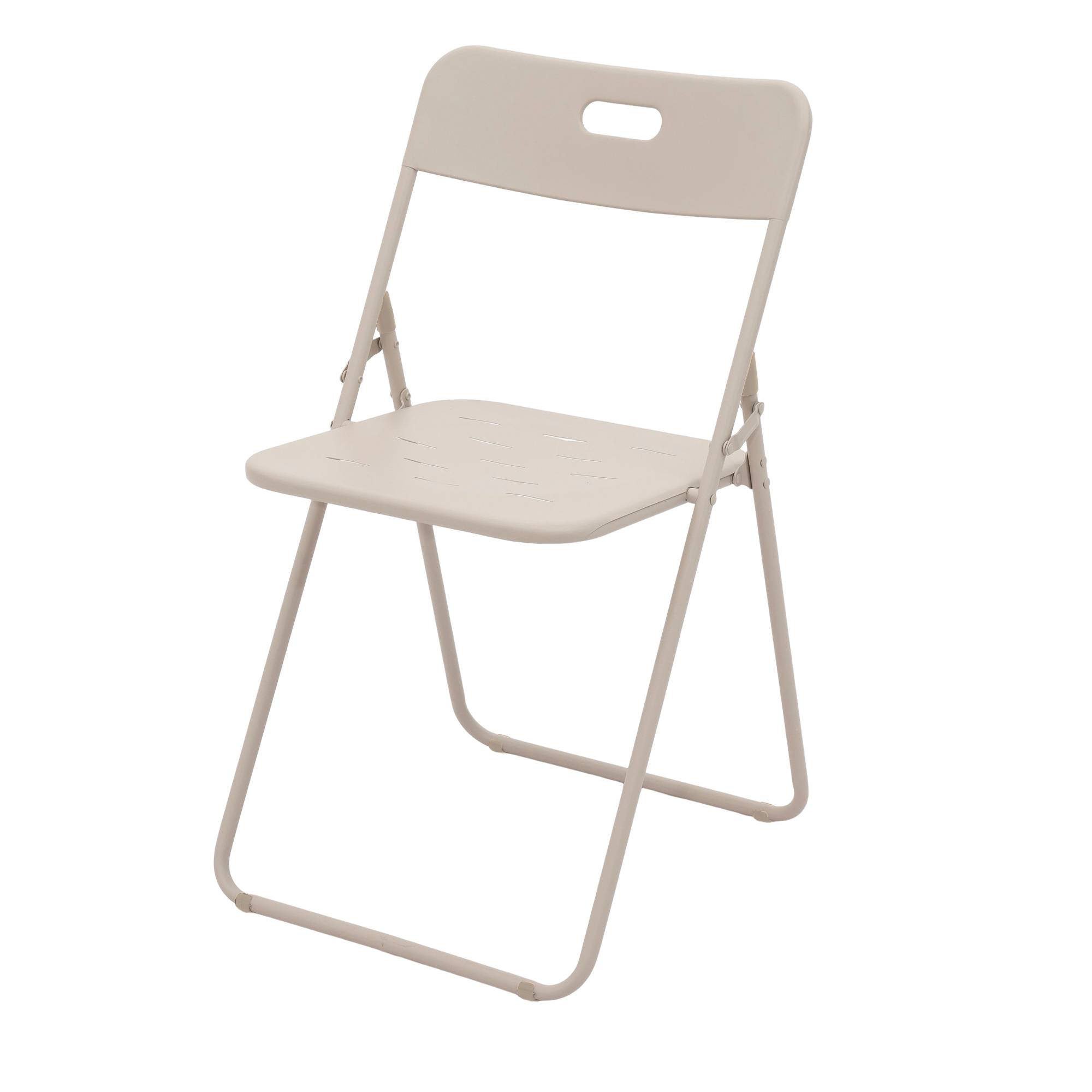 Ensemble table et chaise de jardin avec 1 Table et 2 Chaises pliantes Acier Beige - Image 3