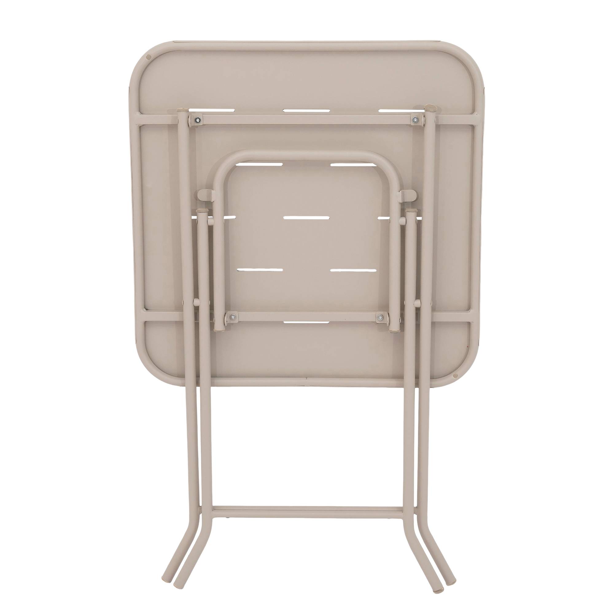 Ensemble table et chaise de jardin avec 1 Table et 2 Chaises pliantes Acier Beige - Image 8