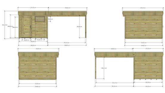 ABRI DE JARDIN bois autoclave 27mm - 6,14x3,44m / 21m2 - Bac acier - Plancher bois - Image 4