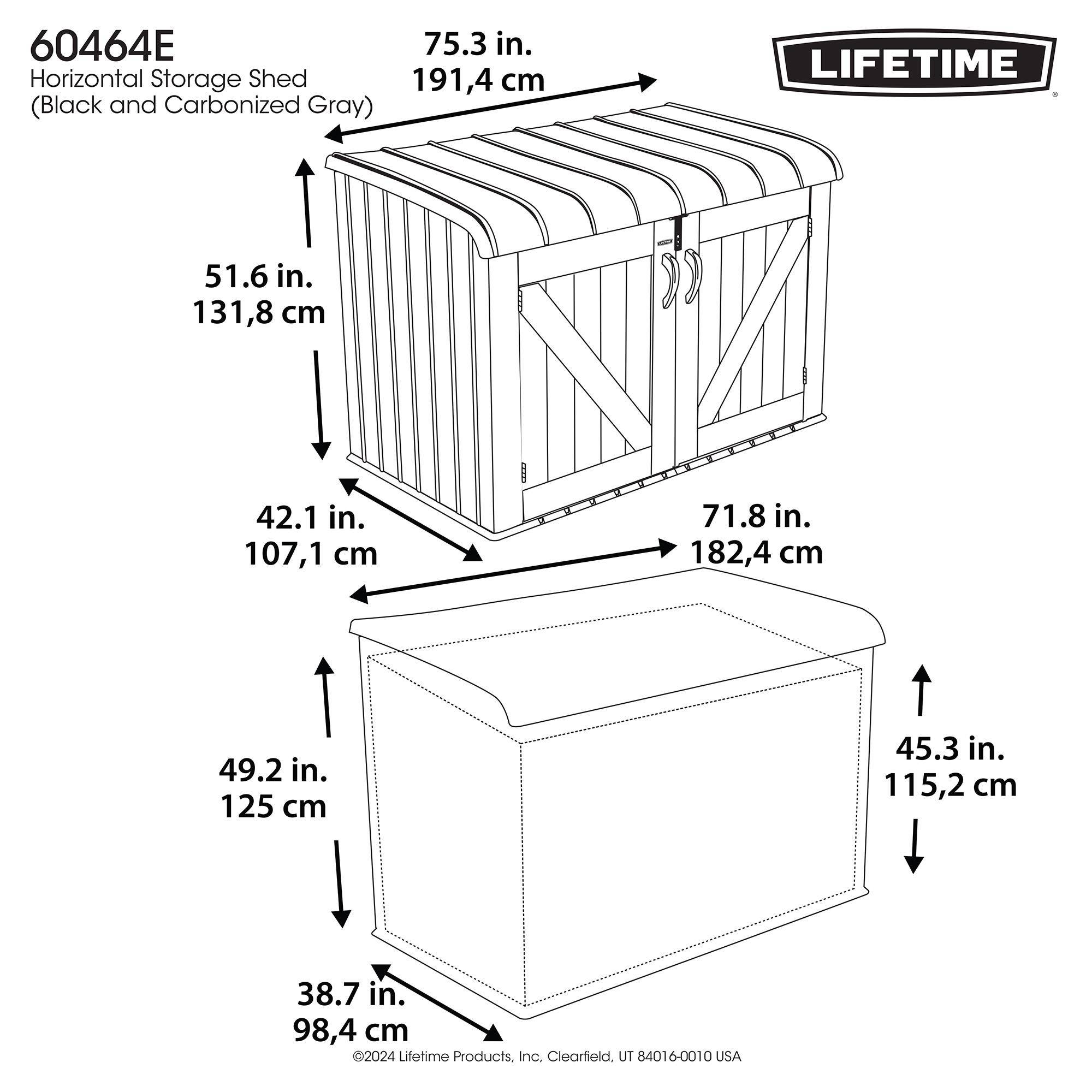 Lifetime - Abri horizontal d'exterieur résine 2123L / 2.1 m3 LIFETIME #60464E - Image 8