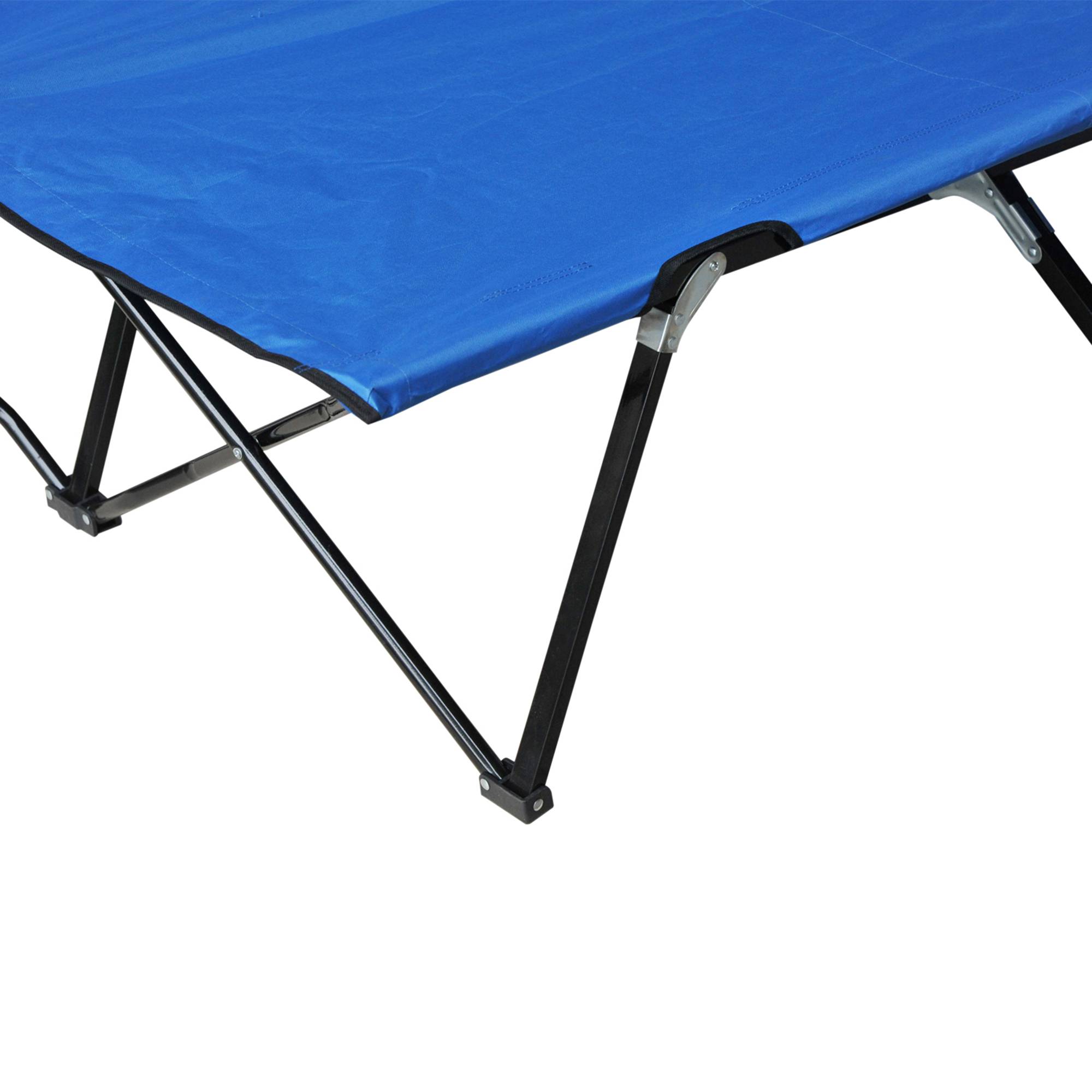 Lit de camp pliant avec sac de transport et cadre en métal, capacité de charge 136 kg, idéal pour la plage et la randonnée, 193 x 125 x 40 cm, bleu - Image 10