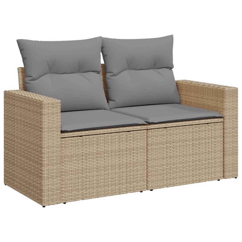 Salon bas de jardin 10 places modulable en résine tressée pour détente extérieure Beige et Gris Clair – ComfortXL Outdoor Living - Image 5