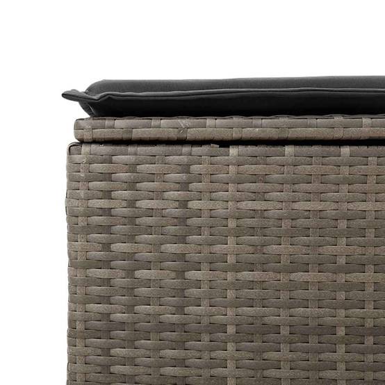 Salon de jardin 6 places résine tressée avec table ajustable et pouf Gris – ComfortXL Outdoor Living - Image 4