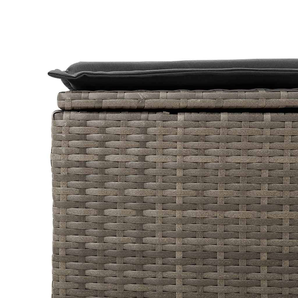 Salon de jardin 6 places résine tressée avec table ajustable et pouf Gris – ComfortXL Outdoor Living - Image 4
