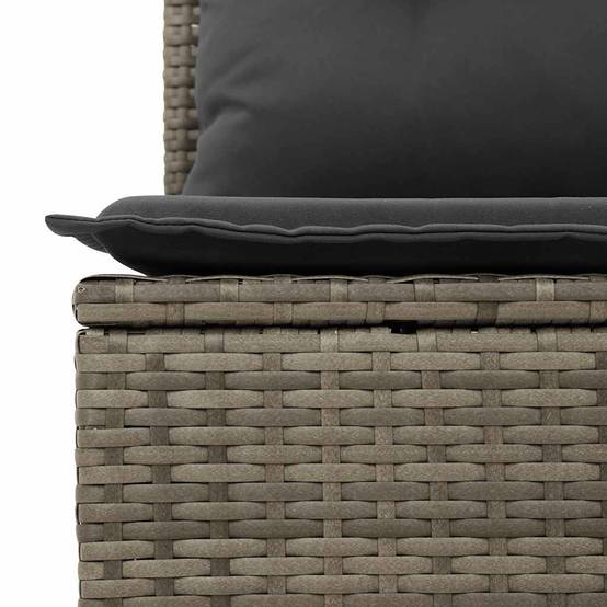 Salon de jardin 6 places résine tressée avec table ajustable et pouf Gris – ComfortXL Outdoor Living - Image 10