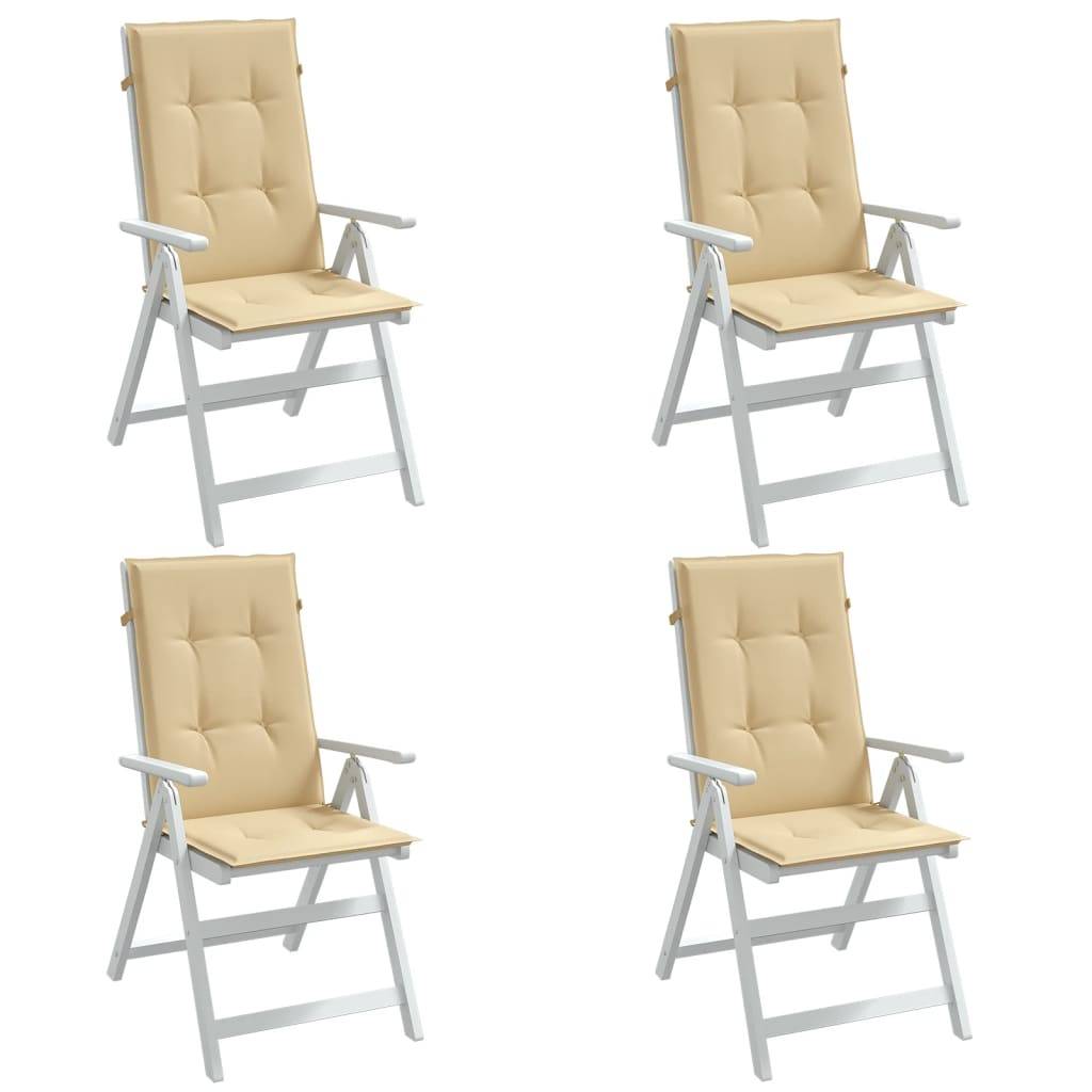 ComfortXL - Lot de 4 Coussins Dossier Haut Tissu Polyester Anti-glisse pour Chaise de Jardin Beige Mélangé 120x50cm – ComfortXL Outdoor Living