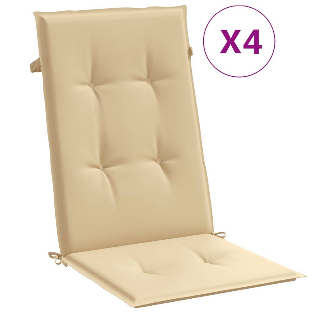 ComfortXL - Lot de 4 Coussins Dossier Haut Tissu Polyester Anti-glisse pour Chaise de Jardin Beige Mélangé 120x50cm – ComfortXL Outdoor Living - Image 2