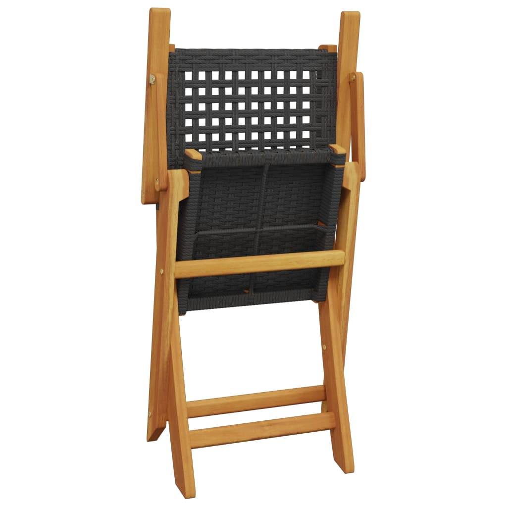 ComfortXL - Salon de Jardin 2 Personnes Résine Tressée et Bois Pliable pour Balcon Noir Table Carrée 60x60cm – ComfortXL Outdoor Living - Image 7