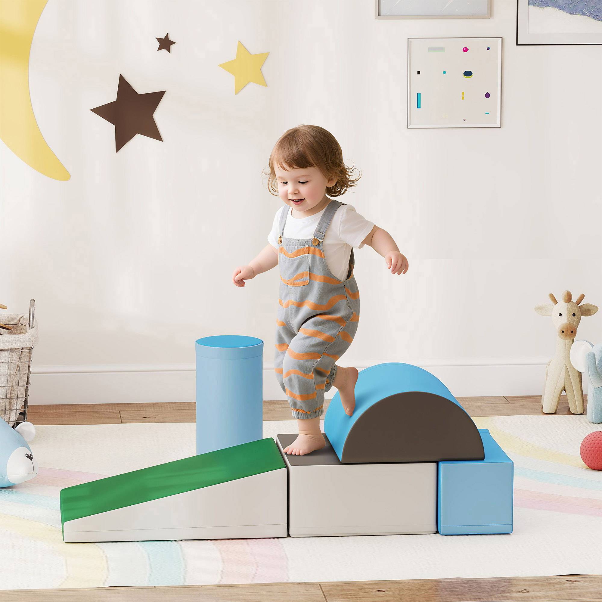5PCS Module motricité bébé parcours motricité bébé en mousse EPE pour enfants d'âge préscolaire, multicolore - Image 3