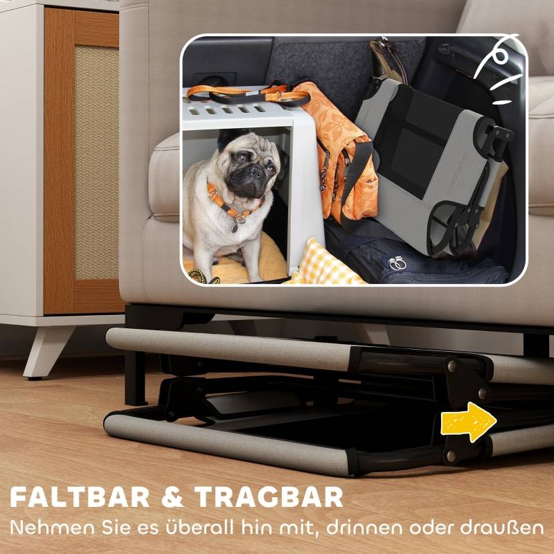 Lit pour chien surélevé polyester intérieur extérieur pliable gris clair 75x51x18cm - ComfortXL Outdoor Living - Image 6