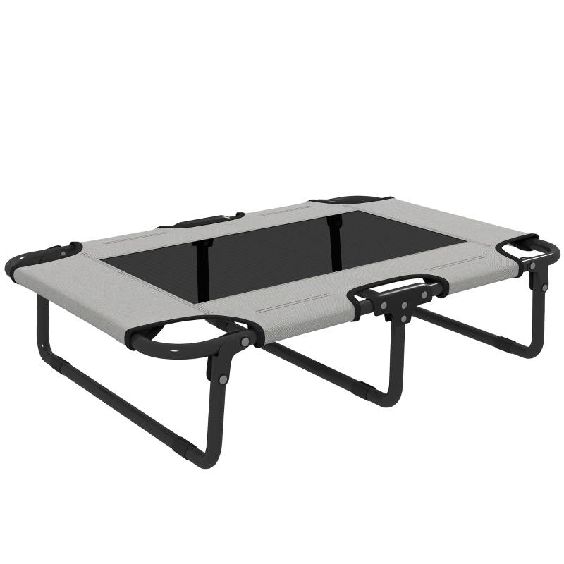 Lit pour chien surélevé polyester intérieur extérieur pliable gris clair 75x51x18cm - ComfortXL Outdoor Living - Image 2