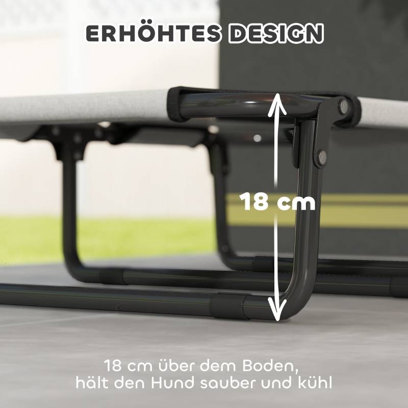 Lit pour chien surélevé polyester intérieur extérieur pliable gris clair 75x51x18cm - ComfortXL Outdoor Living - Image 4