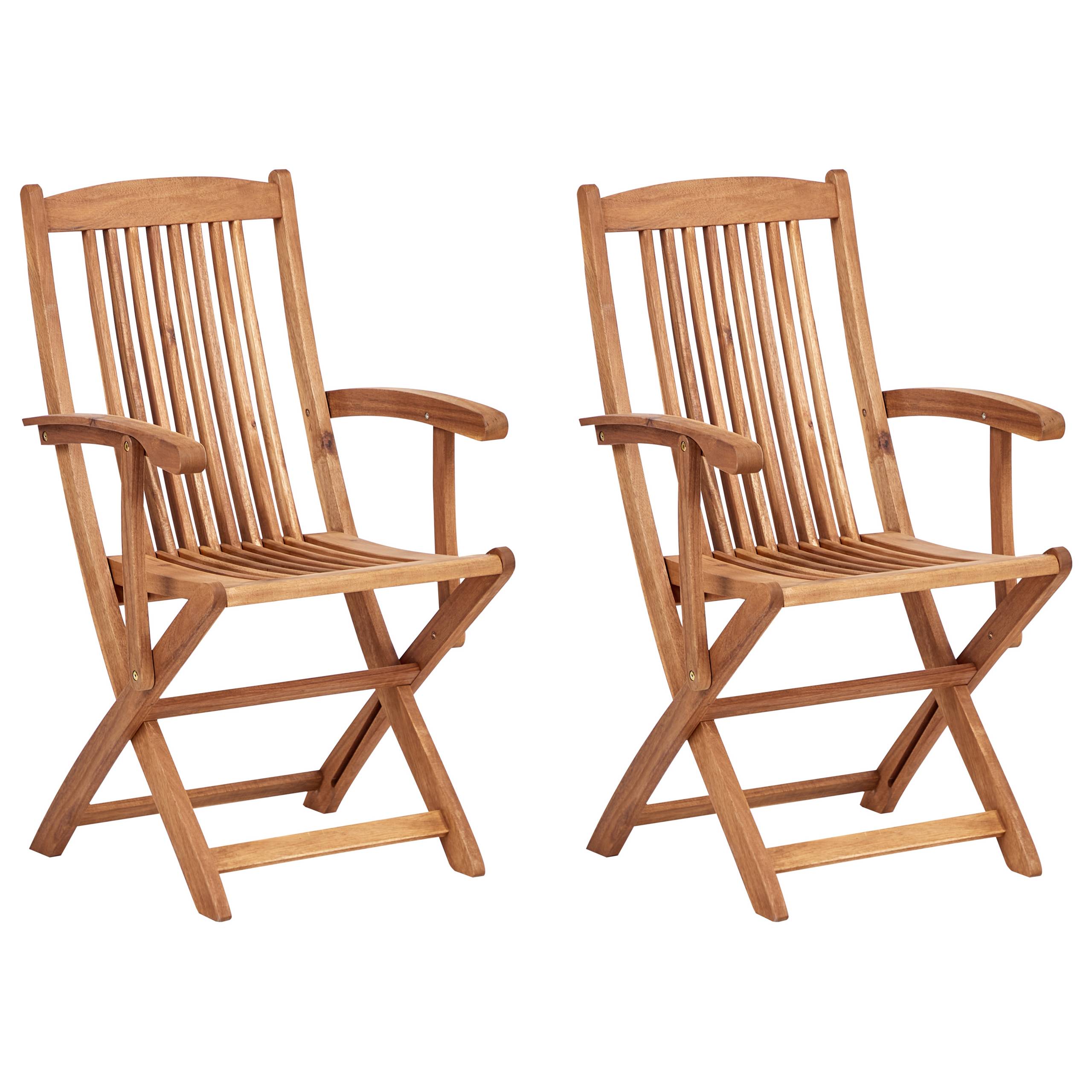 Beliani - Chaise de jardin Acacia Marron clair MAUI II - 46x48x92- Beliani - Image 2