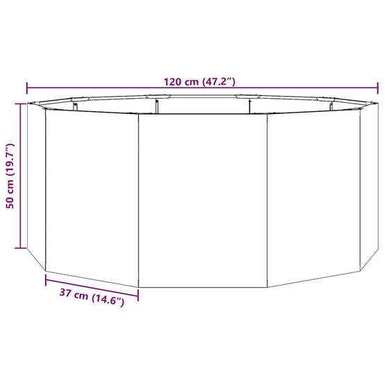 Vidaxl - Jardinière Argent 120 x 120 x 50 cm Acier galvanisé vidaXL 883750 - Image 3