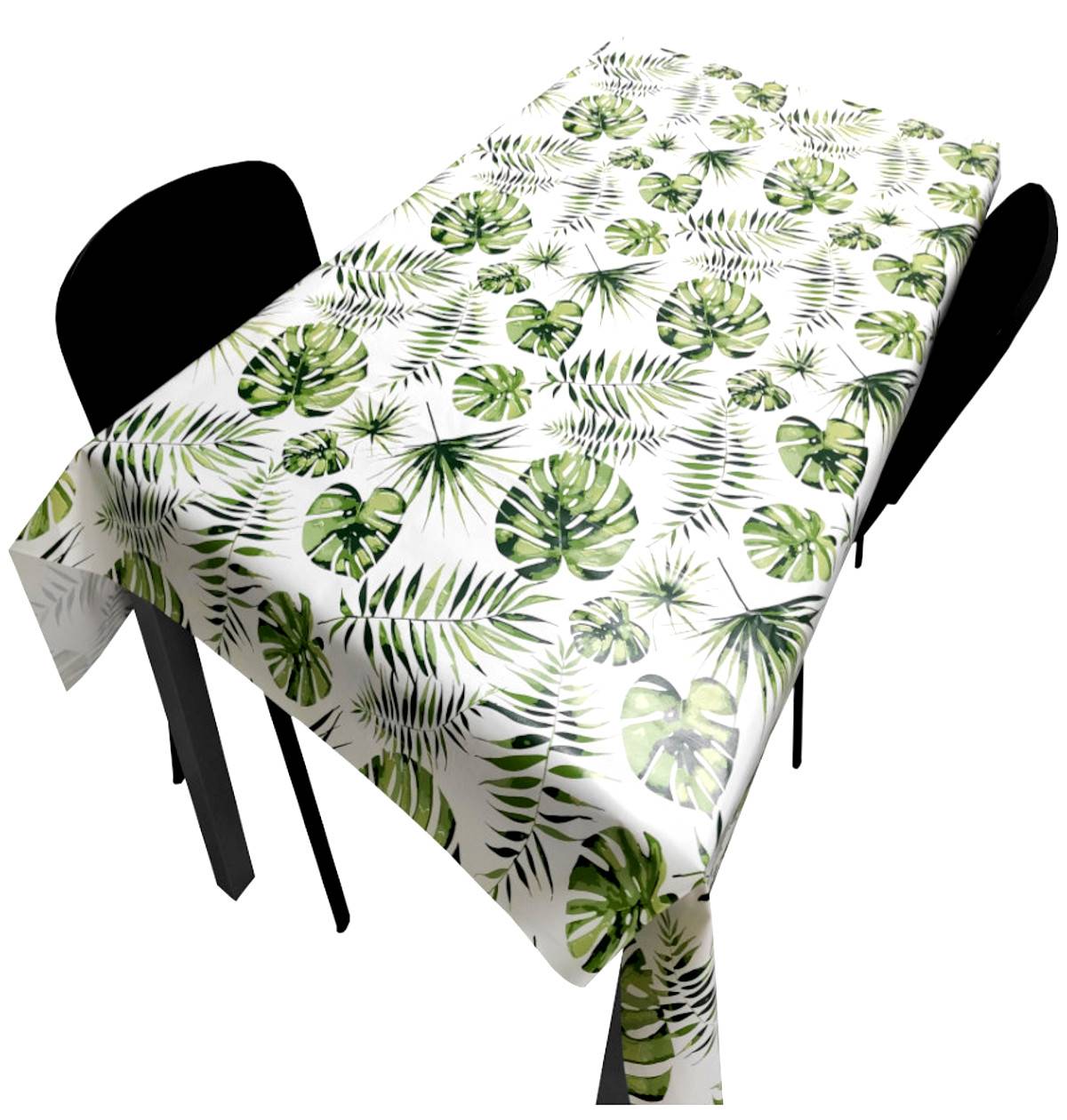 Nappe Composition PVC Base Polyester Anti-taches Feuille Cœur Taille 140X180 CM - Image 1