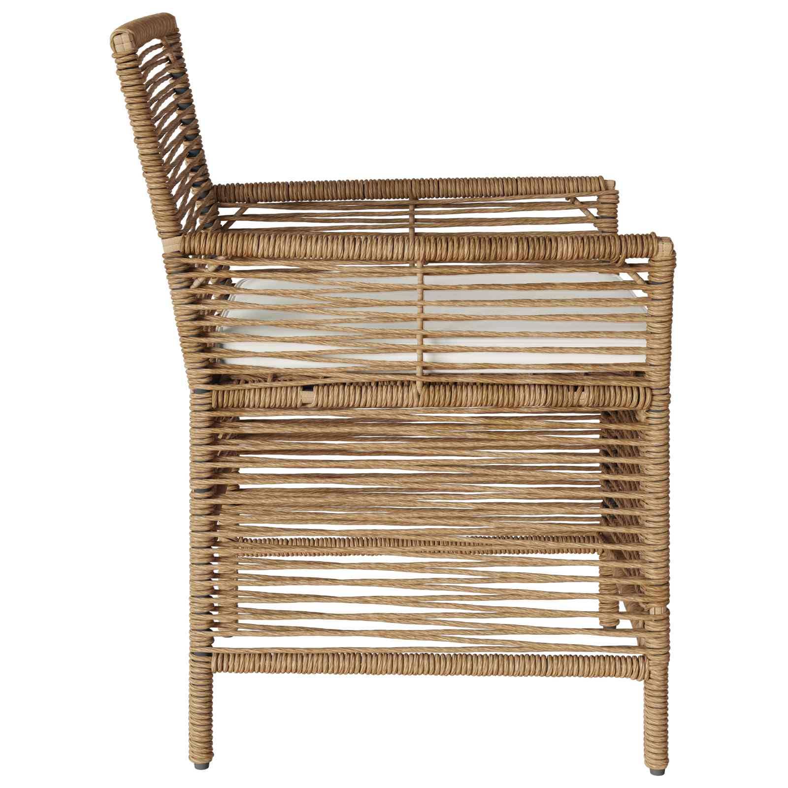 Chaises de jardin polyrotin beige et crème 61 x 58 x 83 cm, Poids:13.6kg - PANGIVO - Image 6