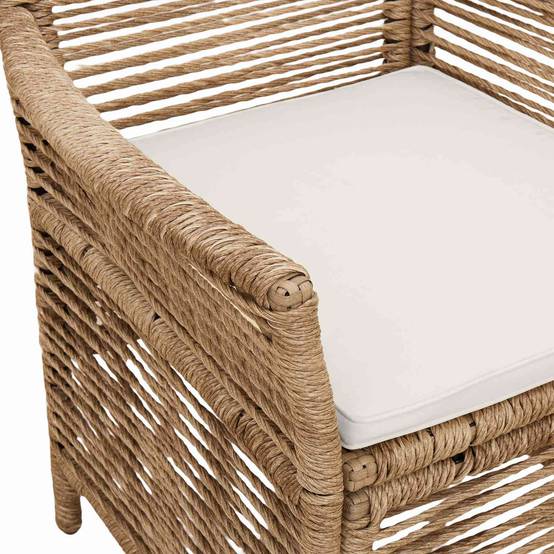 Chaises de jardin polyrotin beige et crème 61 x 58 x 83 cm, Poids:13.6kg - PANGIVO - Image 9
