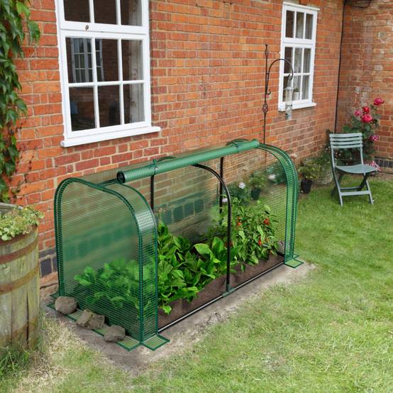 Mini Serre Tunnel 0.65m² Serre de Jardin Portable Porte à Fermeture Eclair Enroulable Solaire en PE Imperméable Vert MAISON CHIC - Image 3