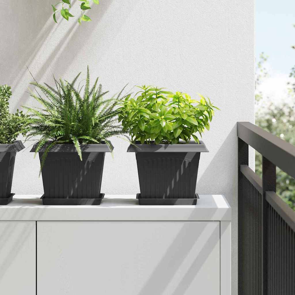 Vidaxl - Pots de plantes 6 pc Noir Plastique vidaXL 3403299 - Image 1