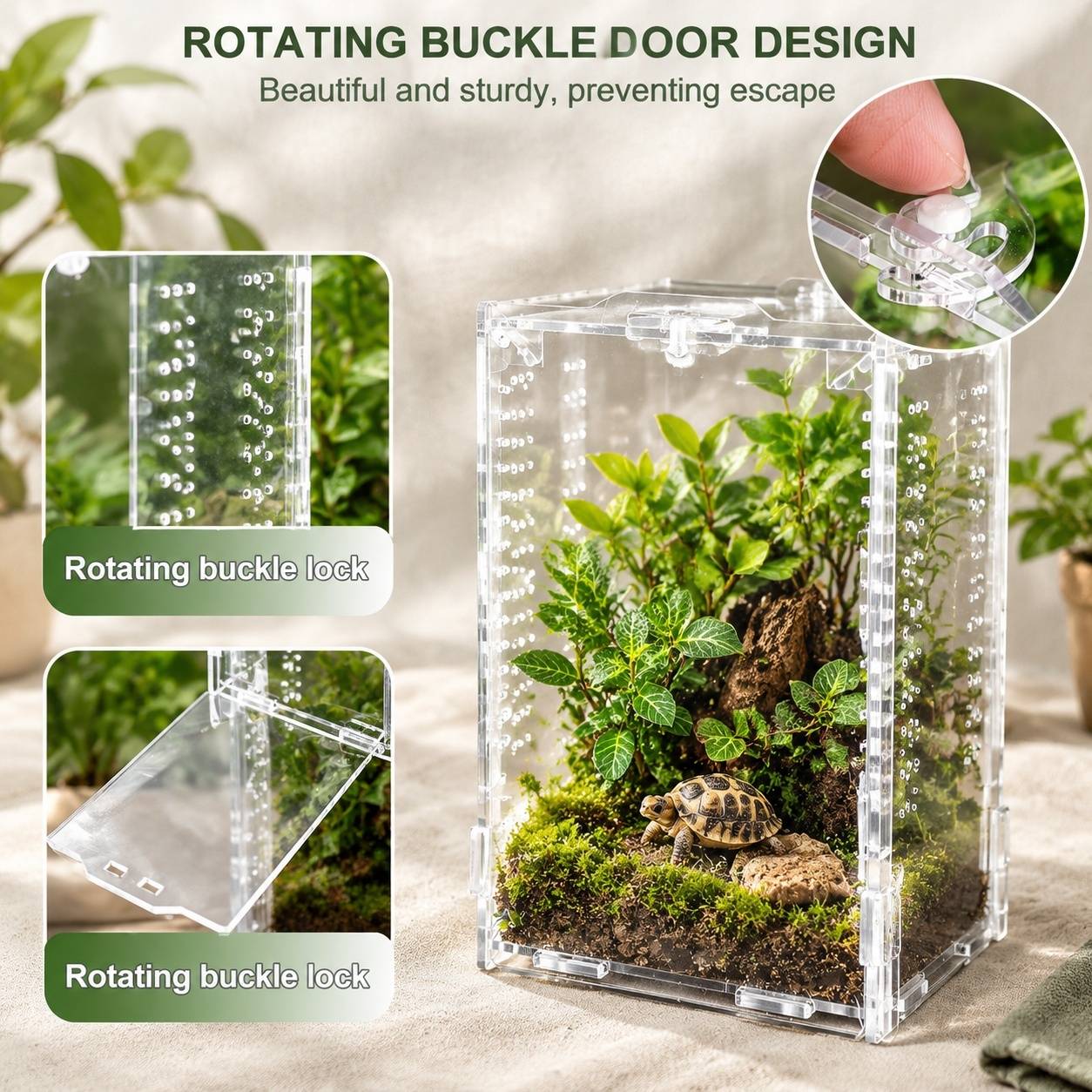 Boîte d'élevage acrylique multi-usages pour reptiles, amphibiens et tarentules - Image 4
