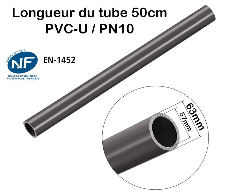 Fitt - Barre Tuyau Rigide Tube PVC Pression PN10 63mm : Longueur 50cm