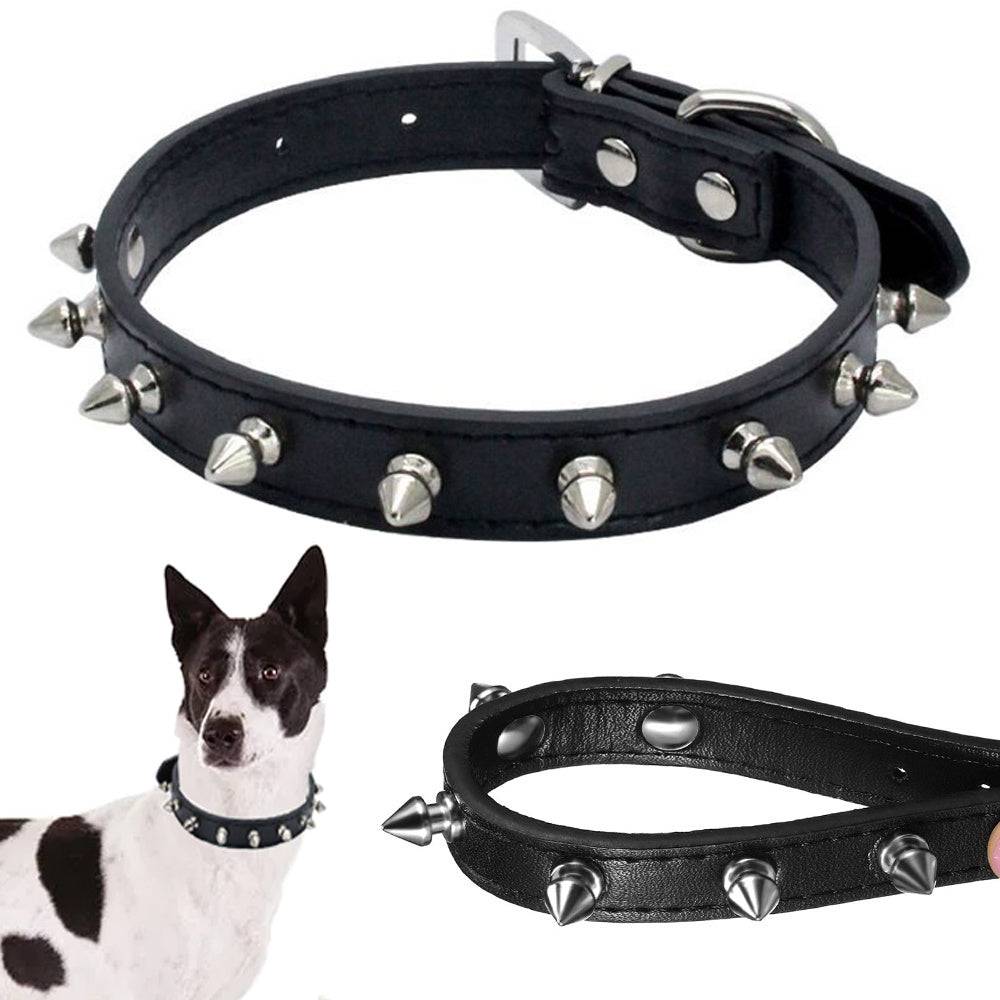 Collier chien clouté cuir eco réglable M coloris alléatoire - Image 2
