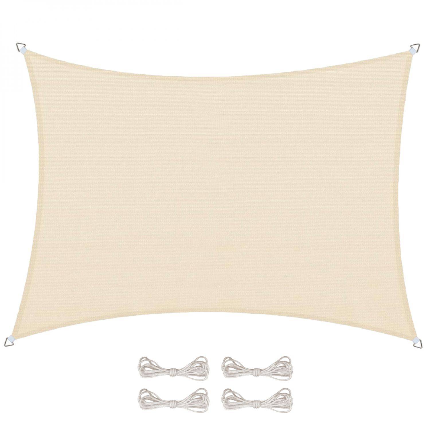 Linxor - Voile d'ombrage en chanvre, rectangulaire pour terrasse, jardin, toile résistante UV - 3 x 5 m - Beige - Linxor - Image 1
