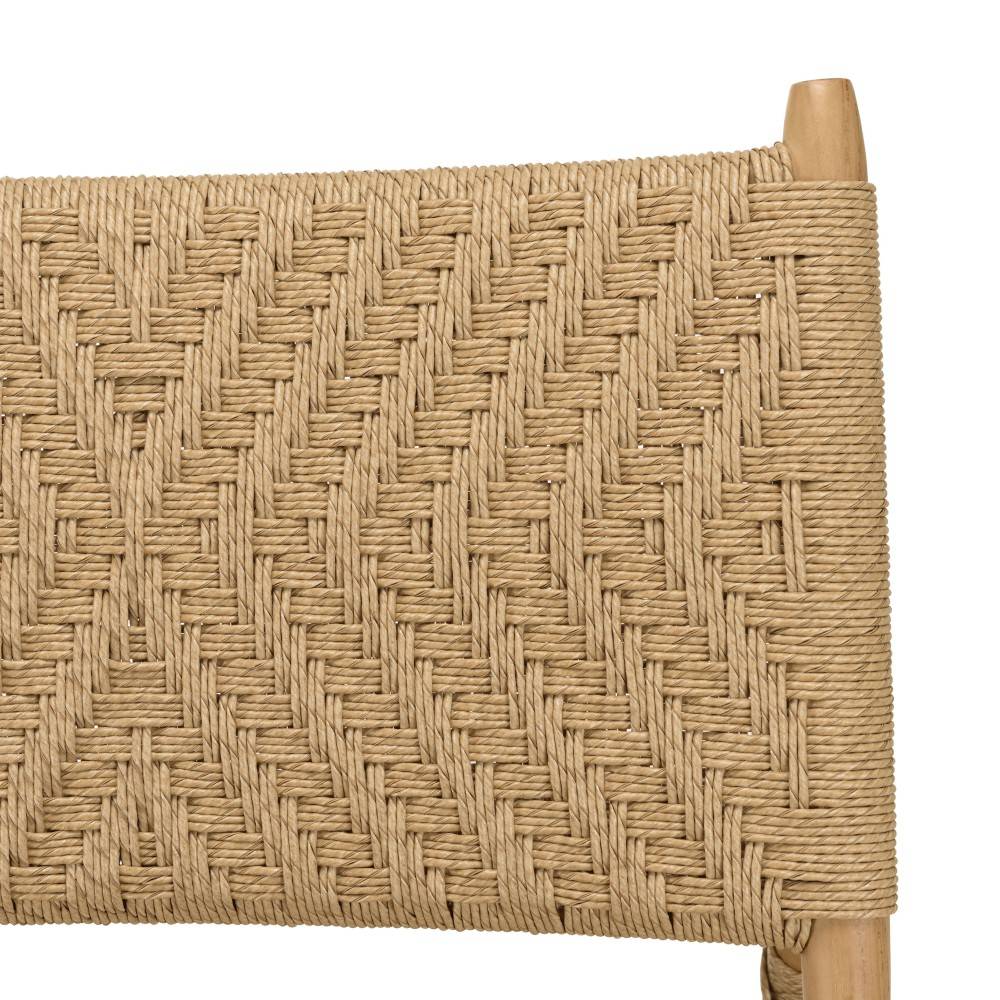 Macabane - VALERIA - Lot de 2 fauteuils lounge jardin en bois teck rotin relief - Image 4