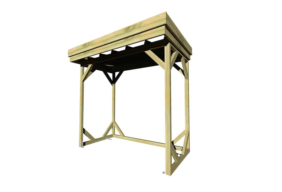 Sans Marque - ABRI Bûches en Bois - 2,8m2 - 2,15x1,31m - Pin Sylvestre traité Autoclave - Surface Int : 1,8m2 / 3 stères / Abri Français - Image 3